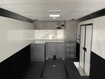 New 34' Car Hauler/Racing Trailer (110V Package & Cabinets) - United Super Hauler