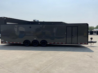 New 34' Car Hauler/Racing Trailer (110V Package & Cabinets) - United Super Hauler