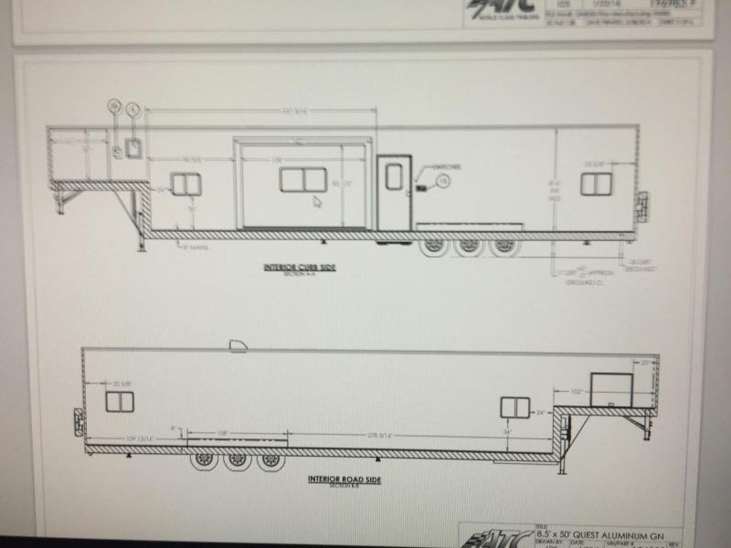 Used 50' Aluminum Jobsite or Bunkhouse Trailer - ATC