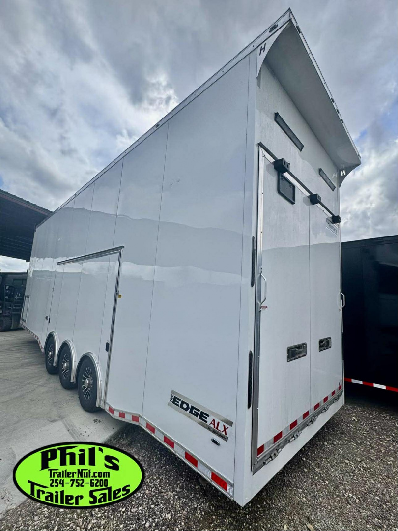 New Haulmark NEW 85X32 ALUMINUM STACKER WITH ESCAPE DOOR ENCLOSED RACE TRAILER Car / Racing Trailer TWO CAR HAULER