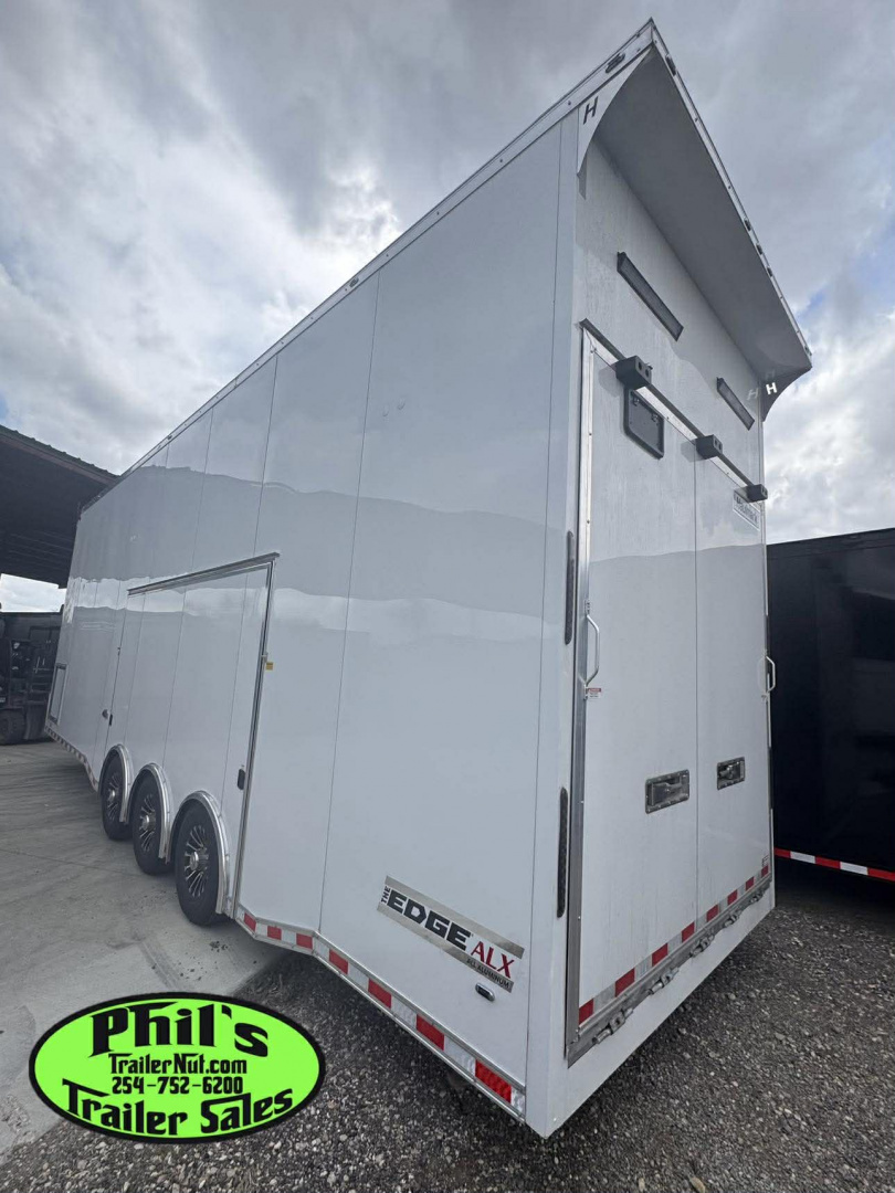 New Haulmark NEW 85X32 ALUMINUM STACKER WITH ESCAPE DOOR ENCLOSED RACE TRAILER Car / Racing Trailer TWO CAR HAULER