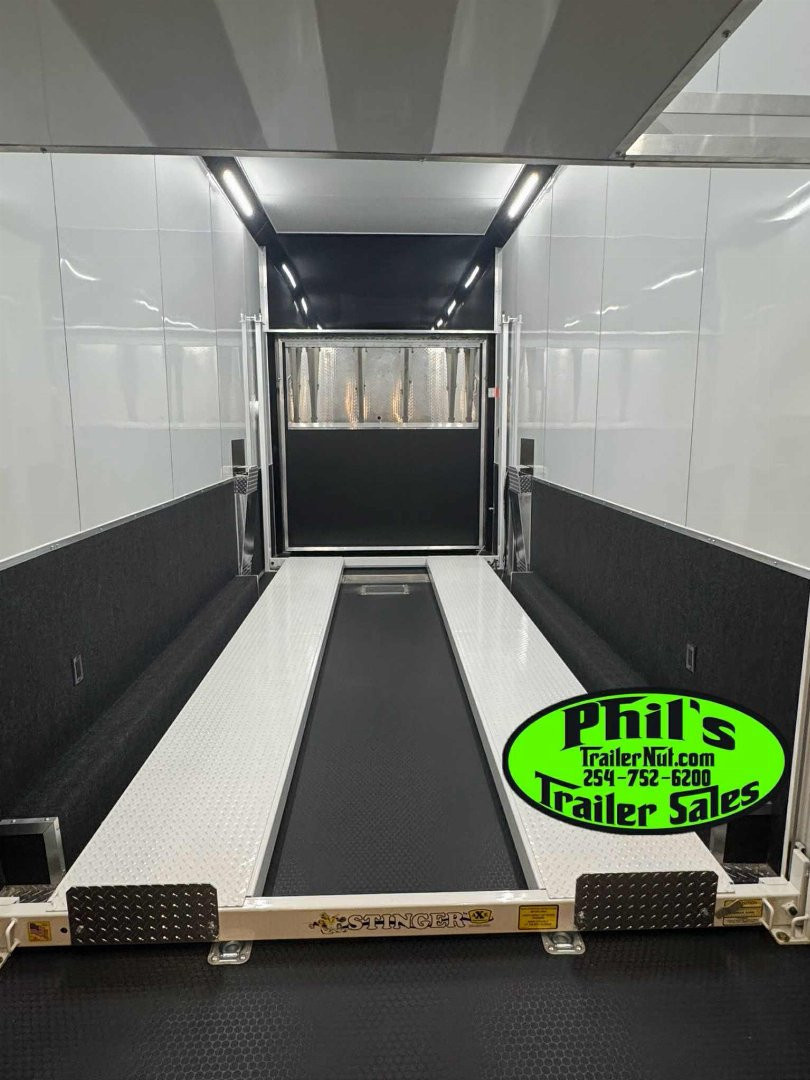 New Haulmark NEW 85X32 ALUMINUM STACKER WITH ESCAPE DOOR ENCLOSED RACE TRAILER Car / Racing Trailer TWO CAR HAULER