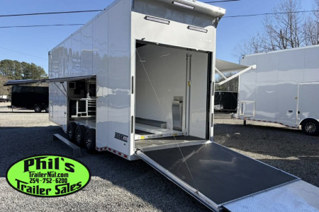 New Haulmark NEW 85X32 ALUMINUM STACKER WITH ESCAPE DOOR ENCLOSED RACE TRAILER Car / Racing Trailer TWO CAR HAULER