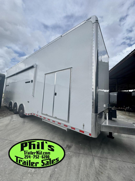 New Haulmark NEW 85X32 ALUMINUM STACKER WITH ESCAPE DOOR ENCLOSED RACE TRAILER Car / Racing Trailer TWO CAR HAULER