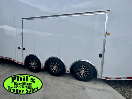 New Haulmark NEW 85X32 ALUMINUM STACKER WITH ESCAPE DOOR ENCLOSED RACE TRAILER Car / Racing Trailer TWO CAR HAULER
