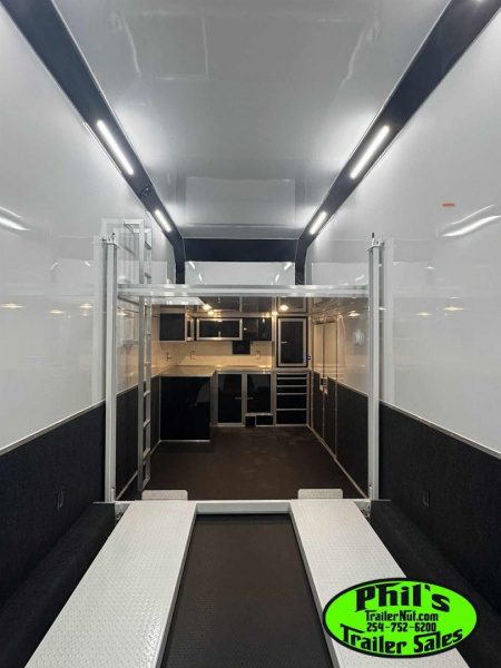 New Haulmark NEW 85X32 ALUMINUM STACKER WITH ESCAPE DOOR ENCLOSED RACE TRAILER Car / Racing Trailer TWO CAR HAULER