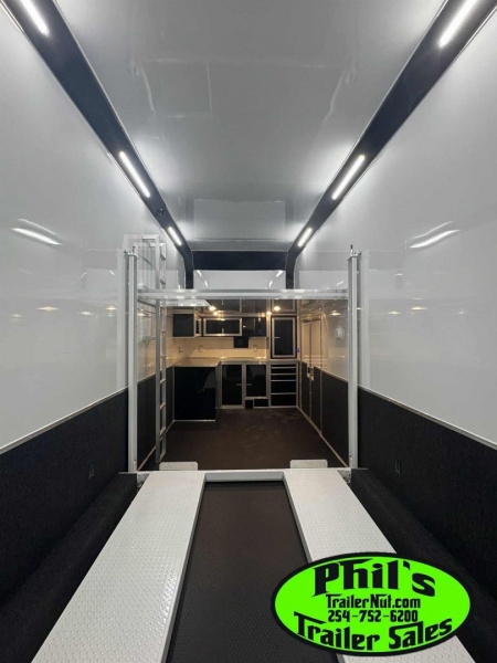 New Haulmark NEW 85X32 ALUMINUM STACKER WITH ESCAPE DOOR ENCLOSED RACE TRAILER Car / Racing Trailer TWO CAR HAULER