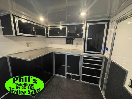 New Haulmark NEW 85X32 ALUMINUM STACKER WITH ESCAPE DOOR ENCLOSED RACE TRAILER Car / Racing Trailer TWO CAR HAULER