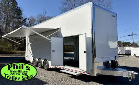 New Haulmark NEW 85X32 ALUMINUM STACKER WITH ESCAPE DOOR ENCLOSED RACE TRAILER Car / Racing Trailer TWO CAR HAULER