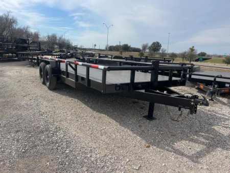 New STANLEY TRAILERS EQUIPMNT TRAILER 83X20 14K UTILITY Trailer STEEL FLOOR SLIDE IN RAMPS PIPETOP