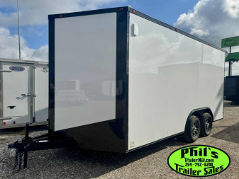 New 2025 8.5X16 BLACKOUT TRAILER Cargo / Enclosed Trailer REAR WING UPGRADED .080 EXTERIOR