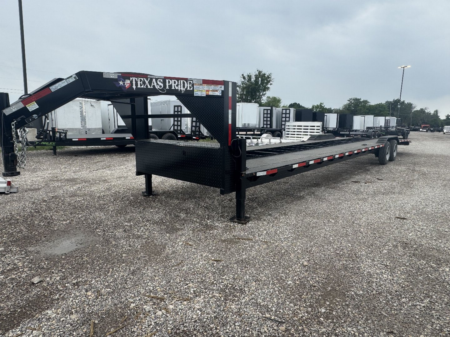 Used 2021 Texas Pride Trailers 102X40 OPEN CAR HAULER 18K GOOSENECK TRAILER Equipment Trailer