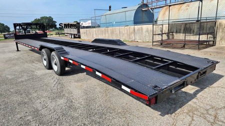 Used 2021 Texas Pride Trailers 102X40 OPEN CAR HAULER 18K GOOSENECK TRAILER Equipment Trailer