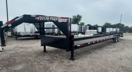 Used 2021 Texas Pride Trailers 102X40 OPEN CAR HAULER 18K GOOSENECK TRAILER Equipment Trailer