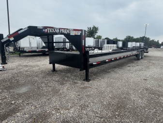 Used 2021 Texas Pride Trailers 102X40 OPEN CAR HAULER 18K GOOSENECK TRAILER Equipment Trailer