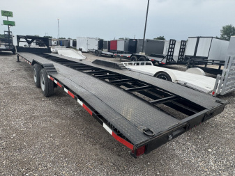 Used 2021 Texas Pride Trailers 102X40 OPEN CAR HAULER 18K GOOSENECK TRAILER Equipment Trailer