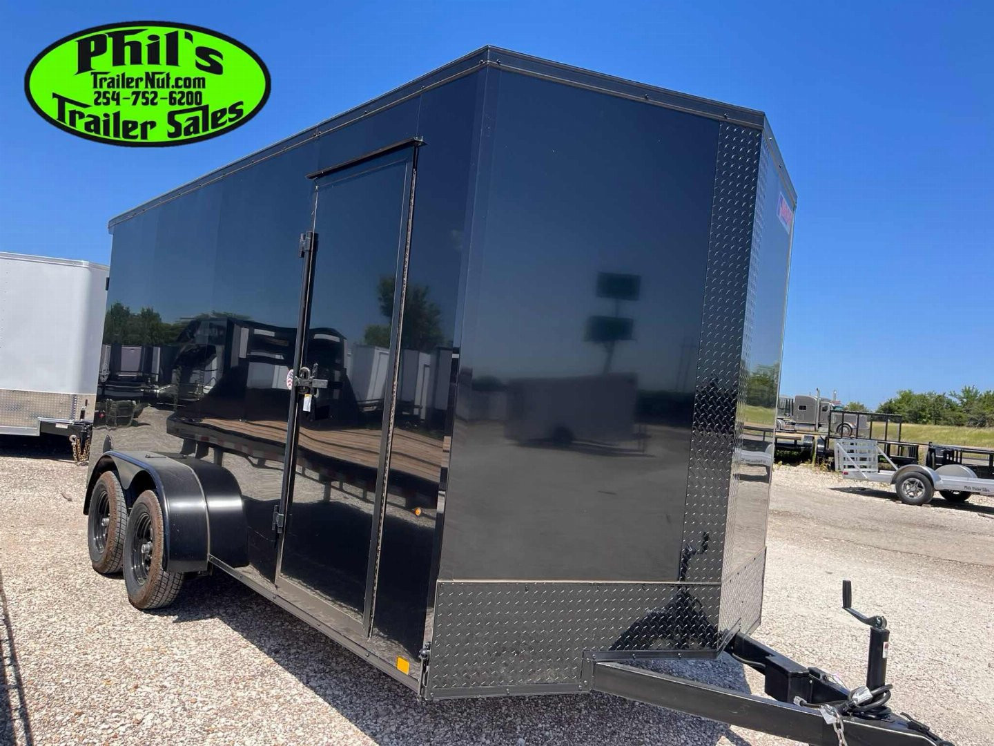 New Pace American 7X16 Cargo / Enclosed Trailer .080 SCREWLESS EXTERIOR GREAT FOR GRAPHICS! REAR WING!!