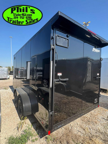 New Pace American 7X16 Cargo / Enclosed Trailer .080 SCREWLESS EXTERIOR GREAT FOR GRAPHICS! REAR WING!!