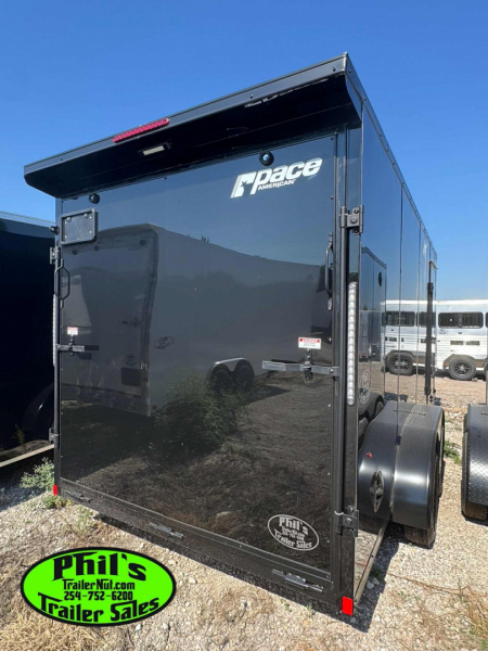 New Pace American 7X16 Cargo / Enclosed Trailer .080 SCREWLESS EXTERIOR GREAT FOR GRAPHICS! REAR WING!!