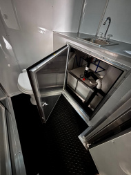 New 2025 Anvil 28' BATHROOM RACE TRAILER -.080 POLYCORE EXTERIOR-7' INTERIOR HEIGHT-BLACKOUT TRIM-ESCAPE DOOR-INSULATED CEILING Car / Racing Trailer