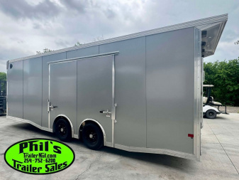 New 2026 E-Z Hauler 24' ALL ALUMINUM CAR HAULER LARGE ESCAPE DOOR FINISHED OUT Car / Racing Trailer