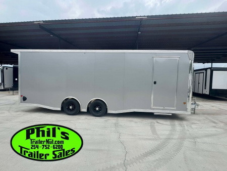 New 2026 E-Z Hauler 24' ALL ALUMINUM CAR HAULER LARGE ESCAPE DOOR FINISHED OUT Car / Racing Trailer