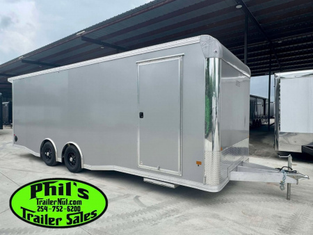 New 2026 E-Z Hauler 24' ALL ALUMINUM CAR HAULER LARGE ESCAPE DOOR FINISHED OUT Car / Racing Trailer