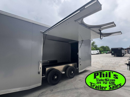 New 2026 E-Z Hauler 24' ALL ALUMINUM CAR HAULER LARGE ESCAPE DOOR FINISHED OUT Car / Racing Trailer
