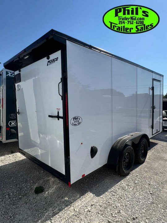 New Pace American 7X16 Cargo / Enclosed Trailer .080 SCREWLESS EXTERIOR GREAT FOR GRAPHICS! REAR WING!!