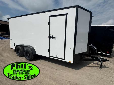 New Pace American 7X16 Cargo / Enclosed Trailer .080 SCREWLESS EXTERIOR GREAT FOR GRAPHICS! REAR WING!!