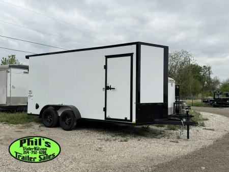 New Pace American 7X16 Cargo / Enclosed Trailer .080 SCREWLESS EXTERIOR GREAT FOR GRAPHICS! REAR WING!!
