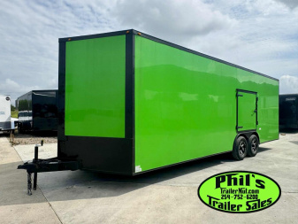 New 8.5X24 BLACKOUT PACKAGE ALUMINUM WHEELS Cargo / Enclosed Trailer 7'6'' INTERIOR ESCAPE DOOR