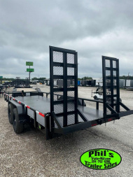 New STANLEY TRAILERS EQUIPMNT TRAILER 83X24 14K STEEL FLOOR Equipment Trailer 14K UTILITY TRAILER STAND UP RAMPS PIPE TOP