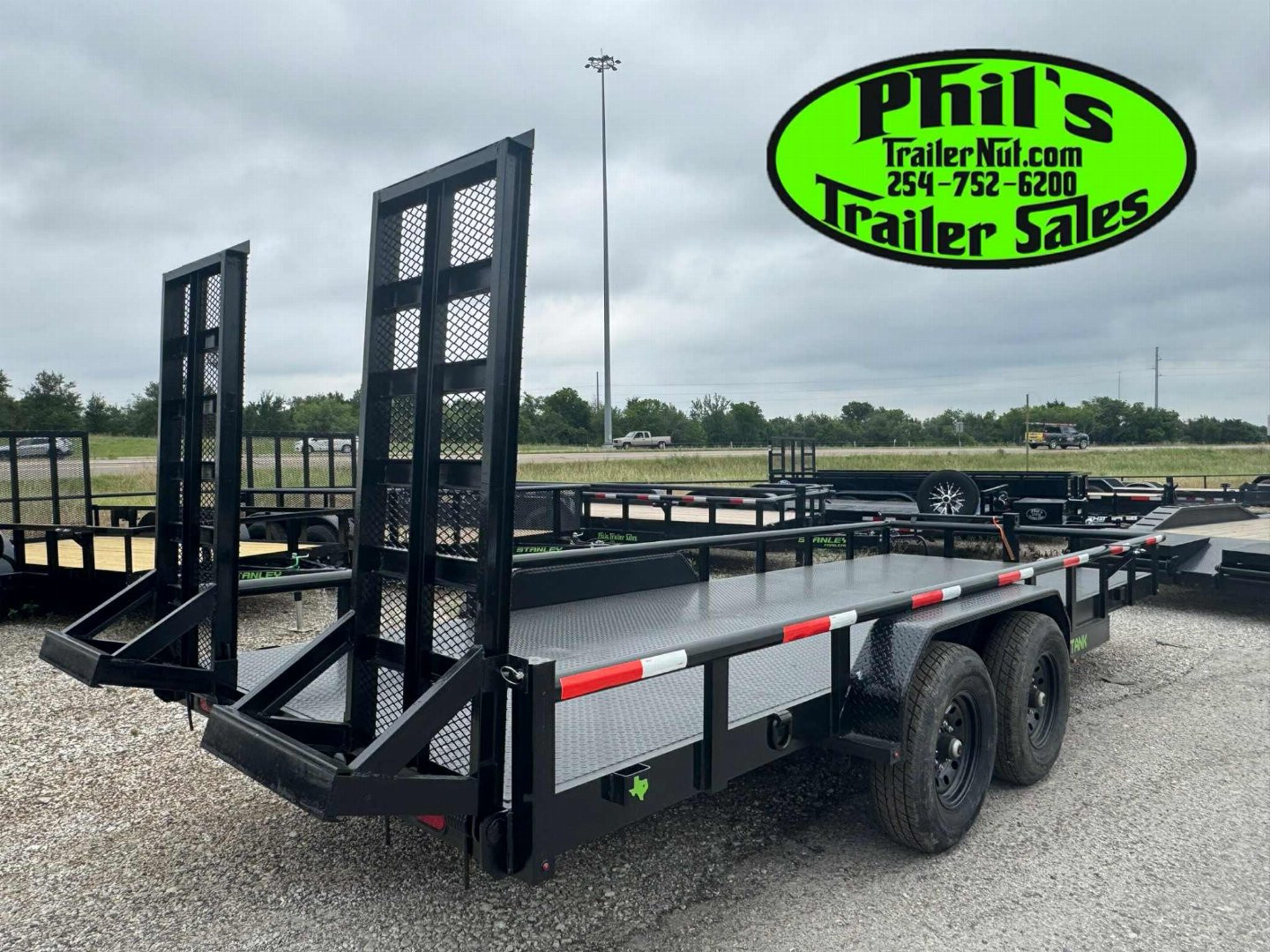 New Stanley Trailers EQUIPMNT TRAILER 83X20 14K Equipment Trailer PIPE TOP & HEAVY DUTY STAND UP RAMPS
