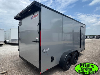 New 2025 Pace American 7X16 Cargo / Enclosed Trailer .080 SCREWLESS EXTERIOR GREAT FOR GRAPHICS! REAR WING!!
