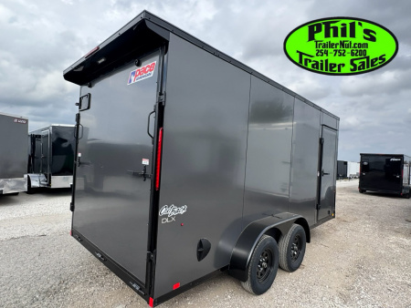New Pace American 7X16 Cargo / Enclosed Trailer .080 SCREWLESS EXTERIOR GREAT FOR GRAPHICS! REAR WING!!