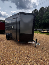 New 2025 6X12 SINGLE AXLE -ALL ALUMINUM FRAME ENCLOSED CARGO TRAILER-81  INTERIOR-16  CENTERS-.080 POLYCORE EXTERIOR-BLACKOUT PKG