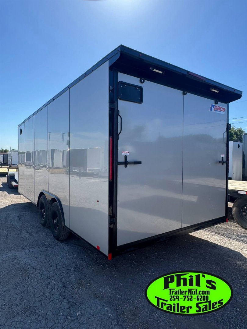 New Pace American 8.5X24 Cargo / Enclosed Trailer Car Hauler .080 SCREWLESS EXTERIOR & rear wing