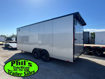 New Pace American 8.5X24 Cargo / Enclosed Trailer Car Hauler .080 SCREWLESS EXTERIOR & rear wing
