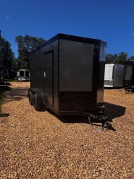 New 2025 6X12 TANDEN AXLE ENCLOSED CARGO -7' INTERIOR-1 PIECE ROOF-BLACKOUT TRIM-.080 POLYCORE-D RINGS -16  CENTERS Cargo / Enclosed Trailer