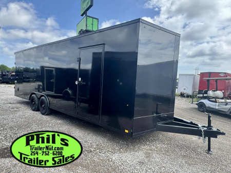 New Pace American 8.5X24 Cargo / Enclosed Trailer REAR WING & UPGRADED .080 SCREWLESS EXTERIOR car hauler