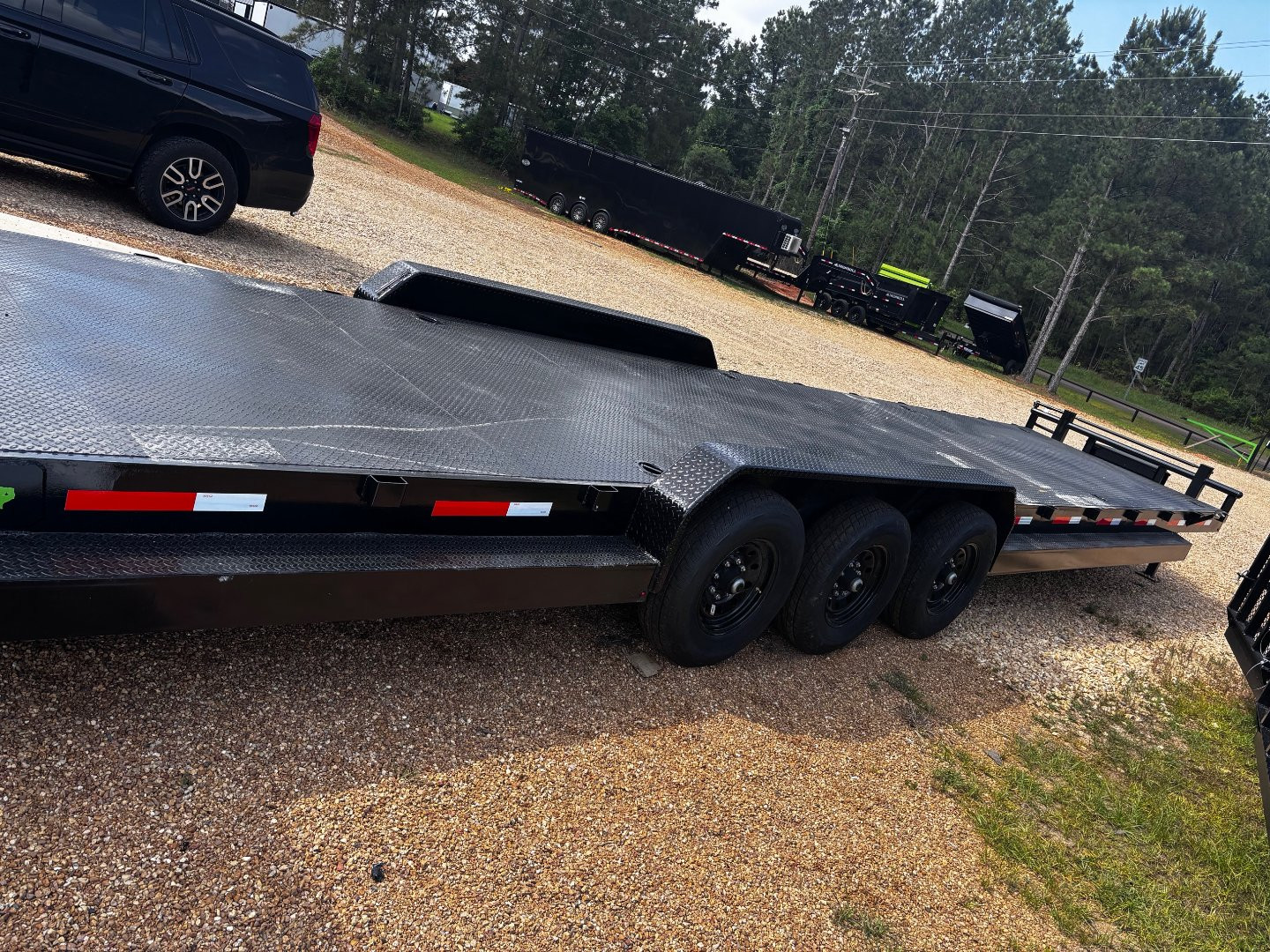 New 2025 Stanley Trailers 83X36' STEEL DECK OPEN CAR HAULER / EQUIPMENT -TRIPLE 7 K DEXTER AXLES-SPLIT TAIL- Car Hauler