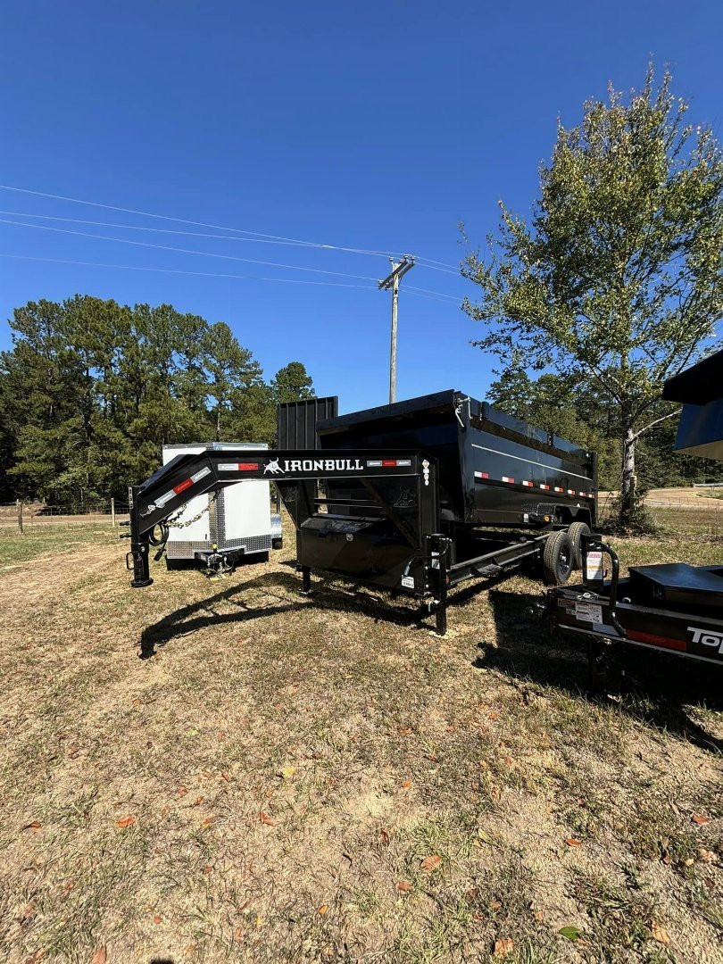 New 2026 Iron Bull 83X16 GOOSENECK DUMP W/ 4' SIDES-14K-SCISSOR HOIST-TARP Dump Trailer