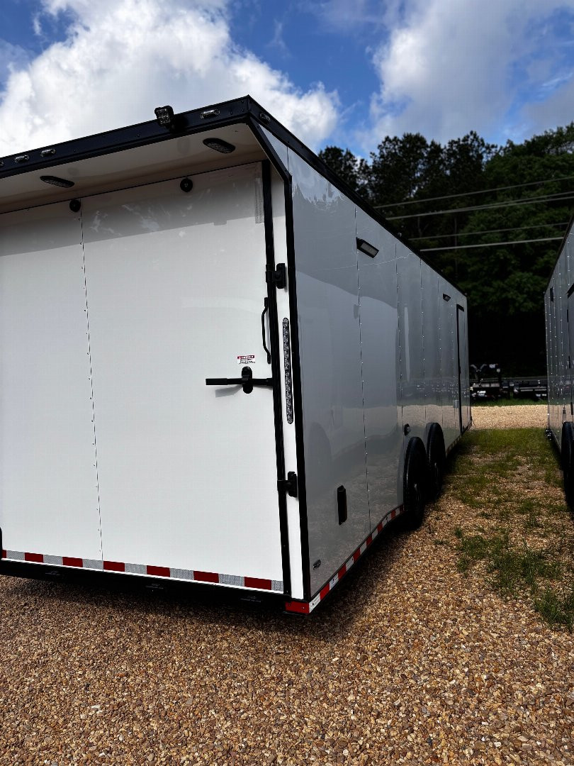 New 2025 8.5X28' RACE TRAILER-ESCAPE DOOR-BLACK OUT TRIM-7' INTERIOR-ELECTRIC JACK-WING-LOADING LIGHTS-GEN COMPARTMENT-MUCH MORE Car / Racing Trailer