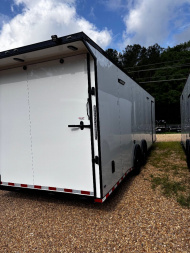 New 2025 8.5X28' RACE TRAILER-ESCAPE DOOR-BLACK OUT TRIM-7' INTERIOR-ELECTRIC JACK-WING-LOADING LIGHTS-GEN COMPARTMENT-MUCH MORE Car / Racing Trailer