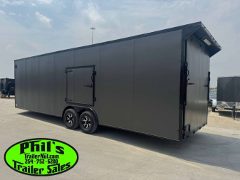 New 2025 8.5X28 CAR HAULER WITH ESCAPE DOOR Cargo / Enclosed Trailer REAR WING
