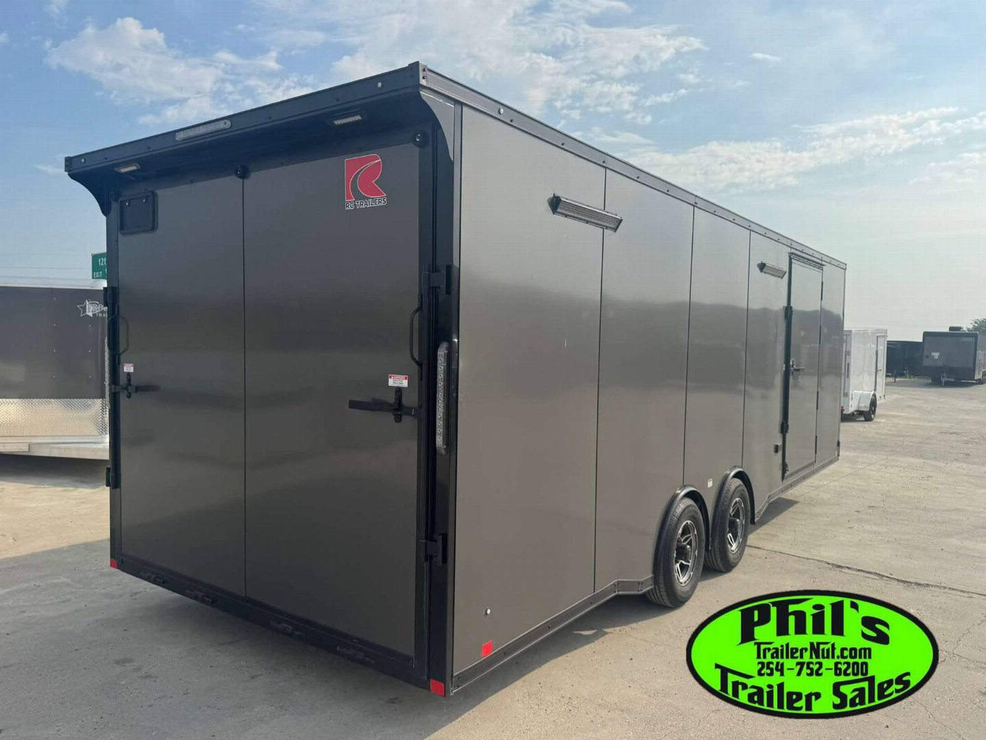 New 2025 RC Trailers 8.5X24 Car / Racing Trailer FULL ESCAPE DOOR WITH REMOVABLE FENDER TORSION AXLES