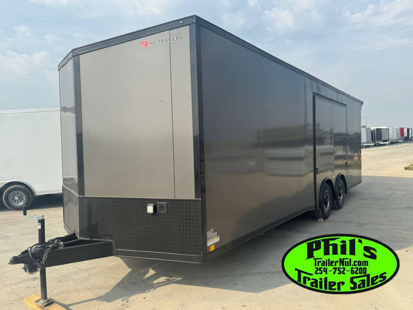 New 2025 RC Trailers 8.5X24 Car / Racing Trailer FULL ESCAPE DOOR WITH REMOVABLE FENDER TORSION AXLES