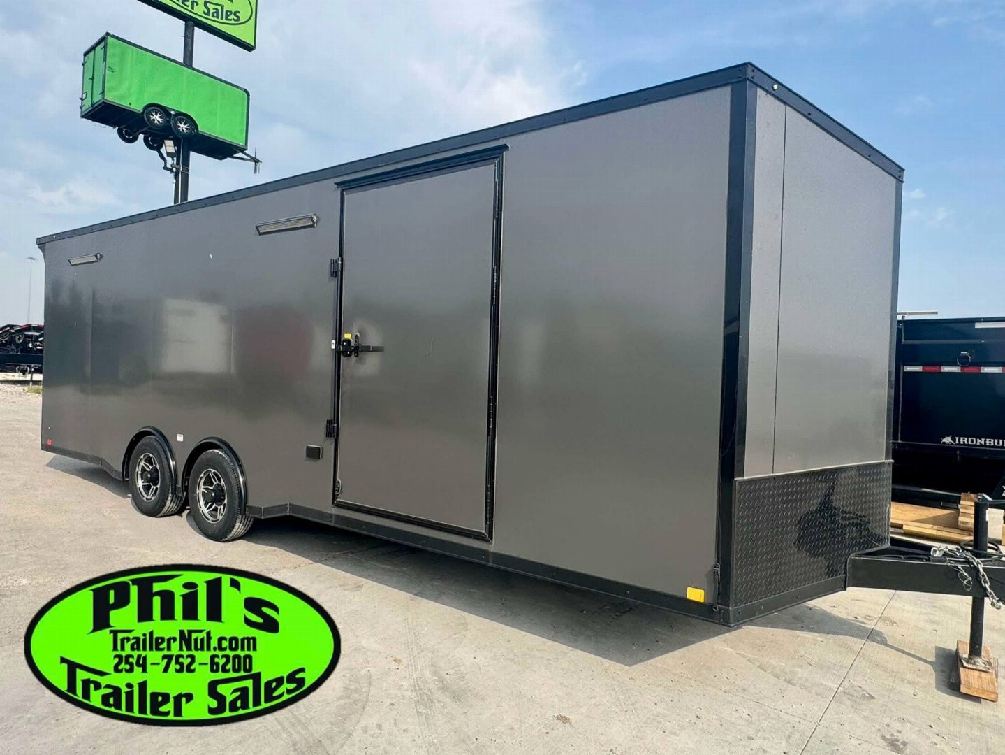 New 2025 RC Trailers 8.5X24 Car / Racing Trailer FULL ESCAPE DOOR WITH REMOVABLE FENDER TORSION AXLES