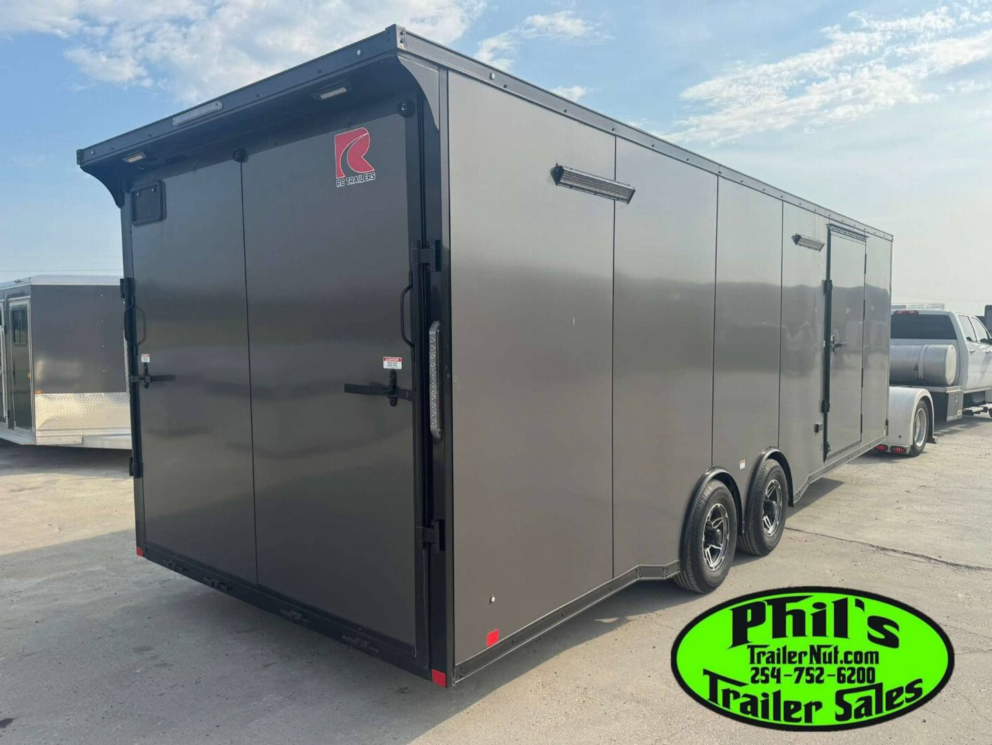 New 2025 RC Trailers 8.5X24 Car / Racing Trailer FULL ESCAPE DOOR WITH REMOVABLE FENDER TORSION AXLES